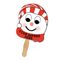 Holiday Fun Snowman on Stick Fan w/ Stocking Cap